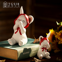ins healing creative cute rabbit desktop ornaments childrens room girl bedroom little doll home decorations