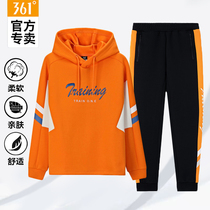 361 sports suit women 2021 spring new casual comfortable two-piece hooded sweater knit pants suit women