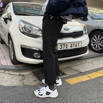 CCJE summer casual pants mens wild small trousers drop-down black suit pants Korean slim nine-point pants