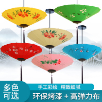 Chinese umbrella lantern fabric elastic cloth chandelier hot pot restaurant hotel tea house classical lamps hand-painted special-shaped lanterns