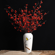North American Holly simulation flower red fortune fruit lucky fruit Chinese living room ornaments Chinese New Year flower arrangement Spring Festival decorative flower