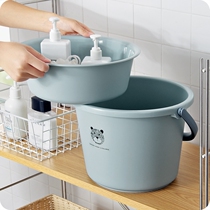 Plastic bucket laundry basin opening school dormitory with lid storage dust basin plastic basin bucket set supplies wash basin