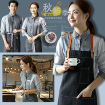 Hot pot milk tea restaurant catering waiter overalls long sleeve female cafe Western restaurant front desk cash register autumn and winter clothes