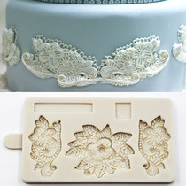Food Grade turned sugar silicone mold cake decoration around the edge chocolate dry Pace European wind small flower pattern