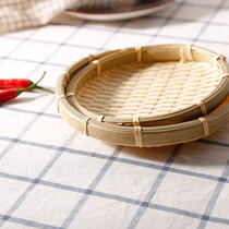 Handmade bamboo farmhouse small dustpan bamboo woven bamboo basket mini tea pastry tray table small food basket dried fruit tray