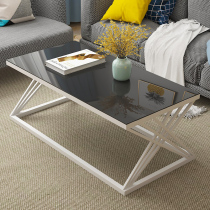 Nordic Iron Art Tea Table Minima Modern Tempered Glass Tea Table Living Room Simple Small Family Style Personality Creative Tea Table Table