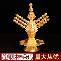 Tibetan Buddhist supplies Tantric offerings Lotus Master the god of wealth Duoma butter flowers Nepal pure copper process