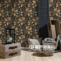 German original imported wallpaper simple modern leaves light luxury wallpaper living room bedroom study background full Villa