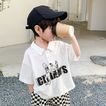 Boys' t-shirts short-sleeved summer clothes 2023 new children's top pure cotton boy clothes summer polo shirt tidal children's clothes