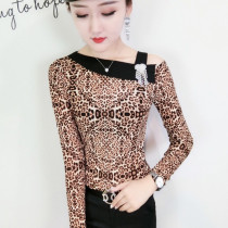 Hong Kong Tide brand 2021 autumn new foreign style BAO out shirt womens long sleeve Korean slim slender shoulder top