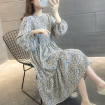 Floral dress women 2021 Spring Summer new Korean fashion lantern sleeve big pendulum skirt fairy dress dress