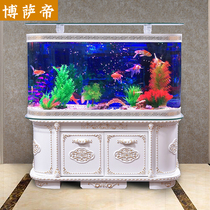 Fish tank aquarium living room household European goldfish tank floor ecological glass custom bottom filter 1 2 meters water free change