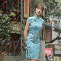 True Silk Qipao 2022 New Summer Young Teenage Girl Improved Version Dress Chinese Wind High-end Short