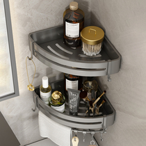 Gun Grey Bathroom Triangle Shelve Wall Corner Toilet Leaning Against Wall Containing Shelf Large Triangular Basket Wall Corner Rack