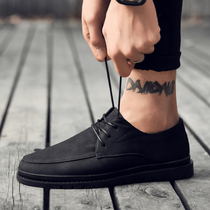 Tide brand 2021 spring and autumn new British mens small leather shoes Korean version of all-match casual shoes genuine leather inner height-increasing mens shoes