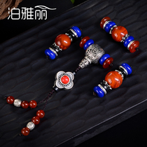 Natural South Red Drum Bead Waist Bead Accessories 925 Silver Set Vajra Star Moon Bodhi Hand Strings Bead Accessories Package