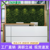 Guangzhou Simple Office Furniture Simple Front Desk 2 4 m Company Front Desk 1 8 m Plate Welcome Desk