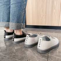 Foreign air small white shoes Bull Gluten Soft-bottom Single Shoes 2021 New Spring 100 Hitch Casual Board Shoes A foot in womens shoes