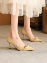 High heels stiletto 2021 New French pointed design wedding shoes bridesmaid commuter shoes Children Spring and Autumn single shoes