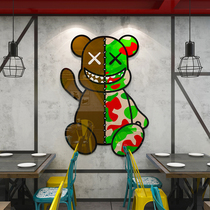 Netred check-in photo area kaws Sesame Street creative decoration barbecue milk tea hotel shop wall stickers