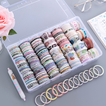 100 rolls and paper bleeding line paper tape hand book material full set of stickers hand account tool set gift bag d