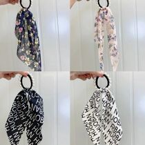 Bead ribbon Korean temperament floral bow Hairband head rope net Red Girl fashion Hairband hair rope