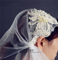 European retro bride wedding veil fashion lace gauze cap photo photo single layer soft yarn veil