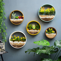 Nordic Wall Decoration Flower Basket Living Room Dining Room Wall-mounted Simulation Flower Multi-Meat Flower Pot Creative Micro Landscape Flower Pot Wall Decoration