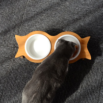 Ceramic Cat Bowl DOG BOWL SOLID WOOD FRAME CAT TABLE CAT ITEMS STAINLESS STEEL SINGLE BOWL DOUBLE BOWL HIGH FOOT PITCHED PET BOWL