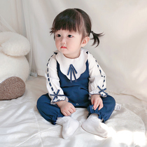 Net Red full moon baby clothes autumn female baby jumpsuit spring and autumn cute princess ha clothes college style jumpsuit