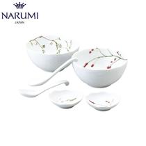 Japan NARUMI Narumi Flower calendar double noodle bowl set of 6 40912-33086