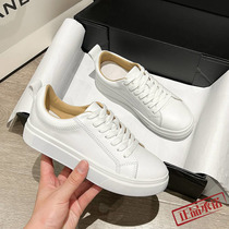 Hong Kong Little Leather White Shoes Lady 2022 Spring and Autumn New thick - sole casual shoes with a fashionable cow leather shoes