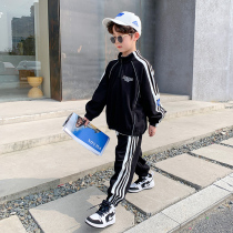 Boys autumn suit New 2021 Korean version of handsome foreign childrens sports Net Red Boy spring and autumn fashionable tide clothes