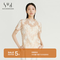 SUD Wei Photoshigree Recommendation _ Class 55% Cotton Embroidered 100 lap trendy wearing lap _ short sleeves lace small blouses woman