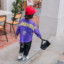 (20% off for 1 piece)Boys  letter sweater Spring and Autumn childrens round neck long-sleeved top Western style big boy Korean childrens clothing