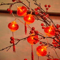 Colorful lights Household New Year red lantern string lights 2019 Spring Festival Chinese knot New Year decoration supplies Colorful lights flashing lights string lights