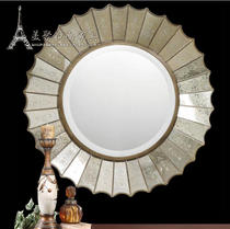 Neoclassical soft decoration mirror porch mirror fireplace mirror custom meal side mirror bedroom Hall background hanging mirror