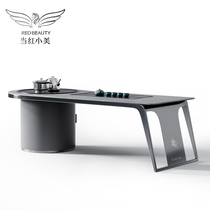 Light luxury high-end rock board tea table and chair combination office modern simple Kung Fu tea table desk integrated multi-function