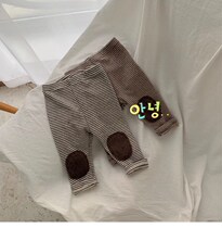 ins spring and autumn baby striped leggings baby elastic trousers wear baby big pp elastic Joker pants