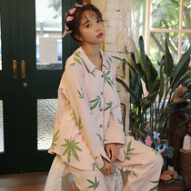 2021 new pajamas women cotton spring summer long sleeve set air conditioning room loose casual home clothes can go out