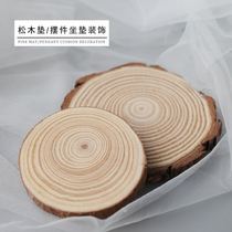 (Moonlight Creation Collection) Pine Wood Mat Log Cutting Pastoral Wind Photo Props Candle Small Table Pad Pad