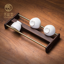 Ebony Teacup storage rack Single-layer solid wood drying cup rack Cup rack Tea set drain cup holder Tea ceremony accessories