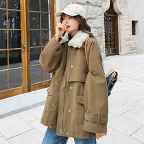 Parker cotton clothes womens short 2020 winter new Korean waist ins Hong Kong style tooling cotton clothes windbreaker jacket