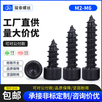  M2M2 6 M3M4M5M6 Black hardened cylindrical head Hexagon self-tapping screw Cup head audio speaker screw