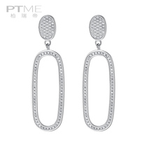 Silver earrings long pendant face thin party banquet European and American exaggerated atmosphere earrings female temperament Korean ear jewelry