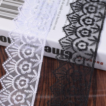 Embroidered lace lace side auxiliary black and white sun flower unilateral net veil manual diy curtain sofa side decoration