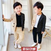 Childrens clothing Spring and Autumn blazer Boys Plaid blazer Small suit suit suit Flower girl dress performance suit