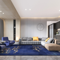 Heng Private new Chinese light luxury carpet Living room Blue study Sofa coffee table mat Rectangular bedroom bedside blanket ins