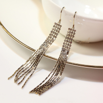 Earrings 2020 New Tide temperament long tassel women round face earrings Net red Korean zircon earrings earrings