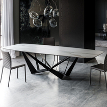 Italian imported Lamina slate dining table household large table workbench Delifeng slate dining table light luxury style